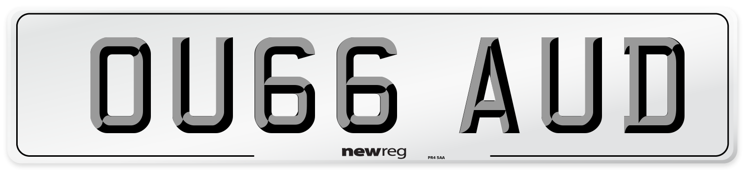 OU66 AUD Number Plate from New Reg